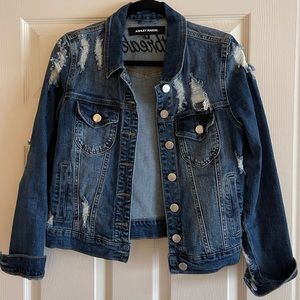 Ashley Mason Distressed Heartbreaker Denim Jacket (size M)